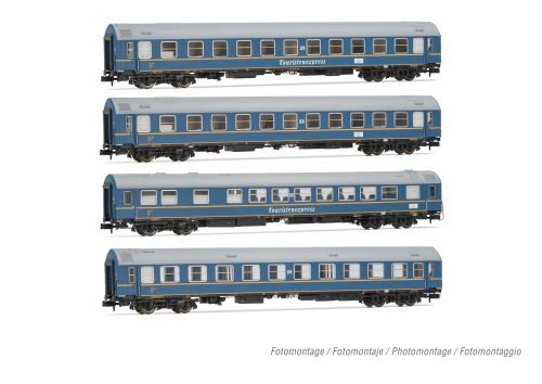 Arnold HN4420 DR 4er-Set OSShD Typ B Personenwagen Touristen-Express Set 1 blau 2x WLAB + 1x WR+1x Salon  Ep.III
